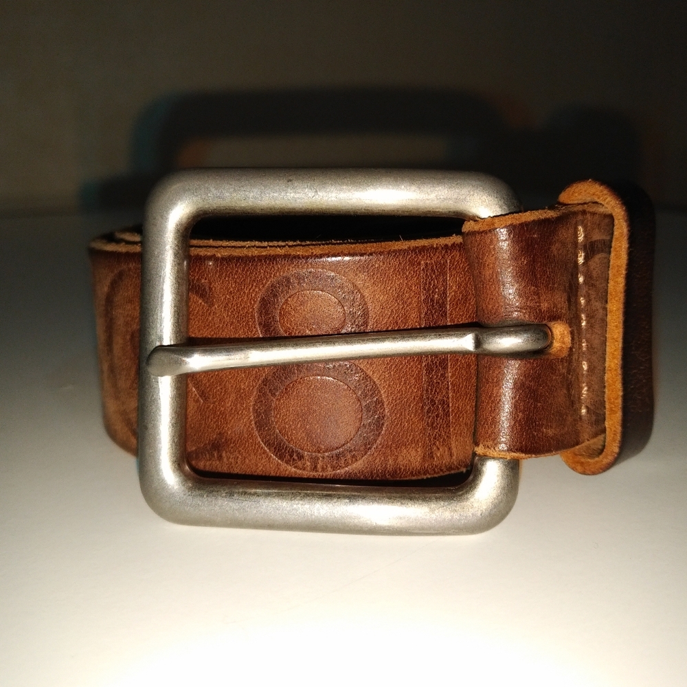 Cerruti brown thick leather belt - size 38